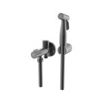 Llave WC con grifo higiénico bidet Grafito Cepillado ERGOS