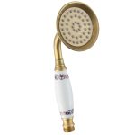 VALAZ Alcachofa de mano con porcelana en dorado envejecido