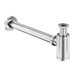 VALAZ Sifón de lavabo visto redondo acero cepilla