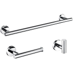 VALAZ Accesorios de baño en cromado Toallero 40cm+ Percha+ Portarollos - 3Perchas