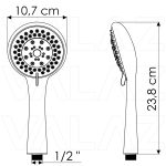 VALAZ Alcachofa de mano ancha redonda cromada - Imagen 2