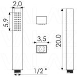 VALAZ Alcachofa de mano fina cuadrada negro mate - Imagen 2