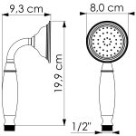 VALAZ Alcachofa de mano con porcelana en dorado envejecido - Imagen 2