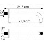 VALAZ Caño redondo 21cm acero cepillado con rosca 1 - Imagen 2