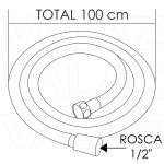 VALAZ Flexo de ducha en PVC en negro mate 100cm con rosca 1/2 - Imagen 2