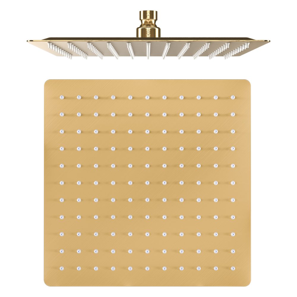 VALAZ Rociador cuadrado 30cm acero inox dorado cepillado