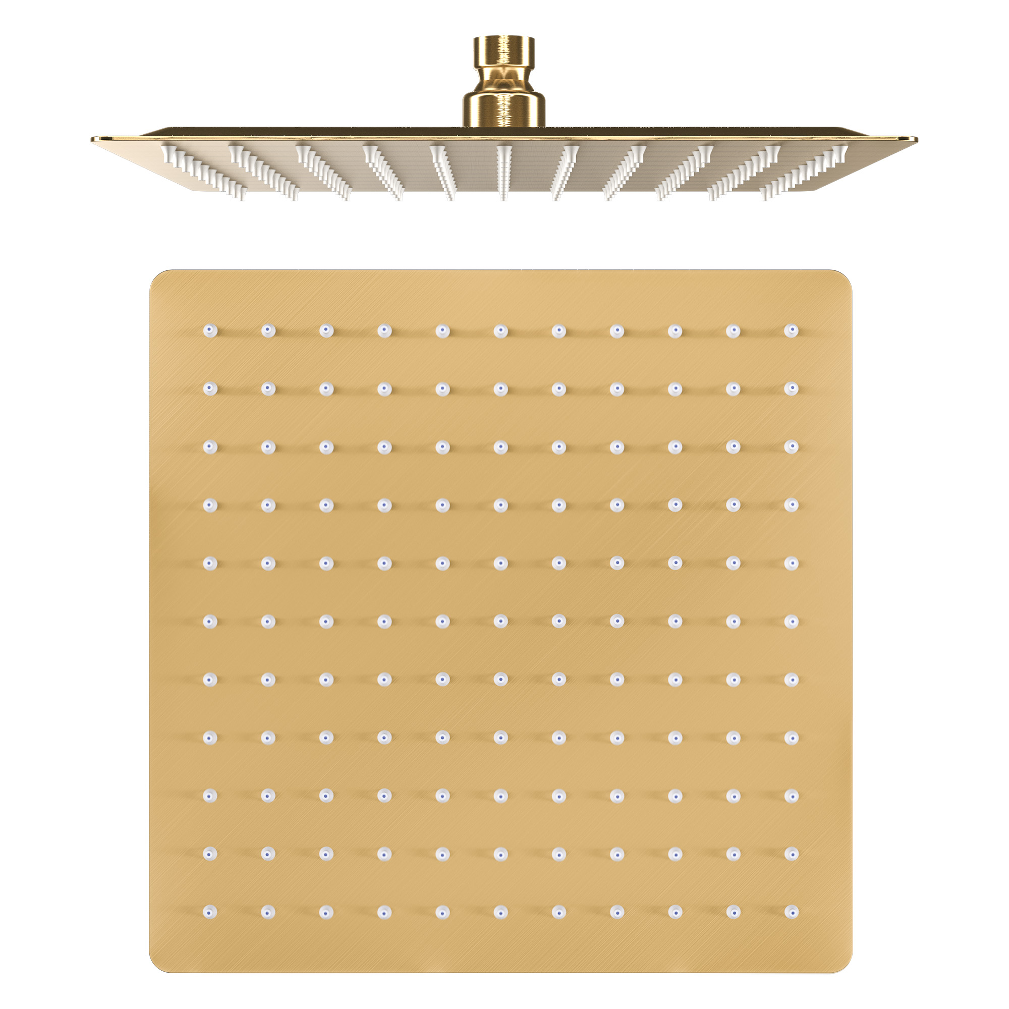 FOTO-ROCIADOR-DC VALAZ Rociador cuadrado 20cm acero inox dorado cepillado - Imagen 1