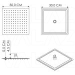 VALAZ Rociador cuadrado 30cm acero inox cromo - Imagen 2