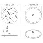 VALAZ Rociador redondo 25cm acero inox cromo - Imagen 2