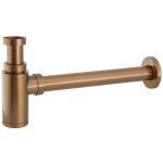 VALAZ Sifón de lavabo visto redondo oro rosa cepillado