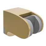 VALAZ Soporte alcachofa de mano en PVC oro mate inclinable con protección PVD