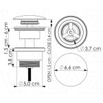 VALAZ Válvula click clack para lavabo o bidé redondo blanco - Imagen 2