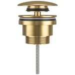 Valvula click clack para lavabo o bide redondo oro mate