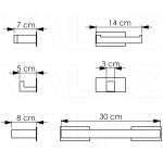 VALAZ Accesorios de baño adhesivos pegados sin taladro cromado cuadrados Toallero 40cm+ Percha+ Portarollos - 2Perch - Imagen 2