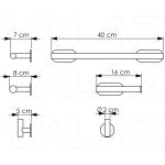 VALAZ Accesorios de baño adhesivos pegados sin taladro cromado Toallero 40cm+ Percha+ Portarollos - 2Perchas - Imagen 2