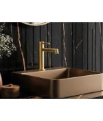 Grifo De Lavabo Acero Inox Y Acabado Oro Cepillado Persio IO - Imagen 2