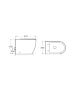 Bidé compacto blanco Rimless Genova - Imagen 3