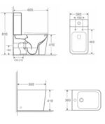 Inodoro compacto blanco Rimless Pisa - Imagen 6