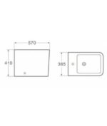 Pack Inodoro + bidé negro compacto Rimless Pisa - Imagen 7